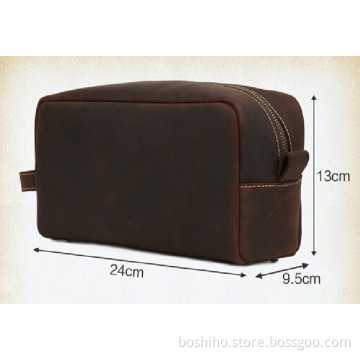 Boshiho leather toiletry bag men